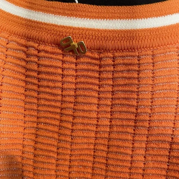 PQ Swim Paloma Logan Dress Sporty‎ Knit Mini Dress Orange Ribbed Cover Up Med/Lg